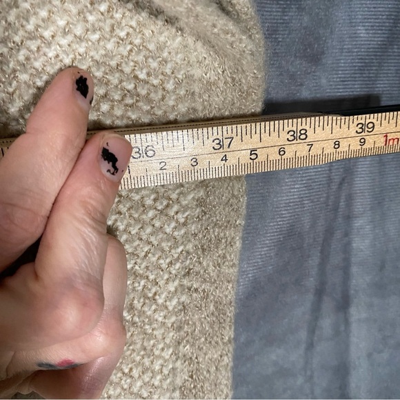 Zara Knit Faux Fur Trim Hooded Full Zip Poncho Relaxed Fit Sweater Size M - Picture 2 of 8